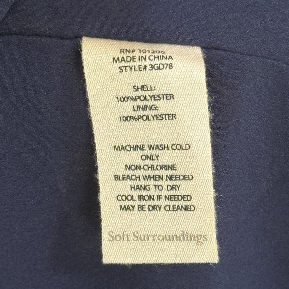 NWT Soft Surroundings Samantha Maxi Dress PM Navy Colorful Floral Faux Wrap $180 - Picture 8 of 14
